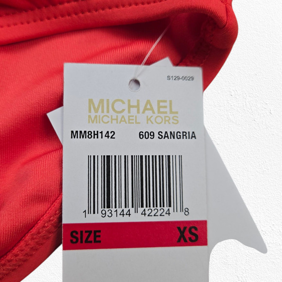 Michael Michael Kors Coral Orange Pink Solid Swimsuit Bikini Bottom Size XS - Picture 4 of 8